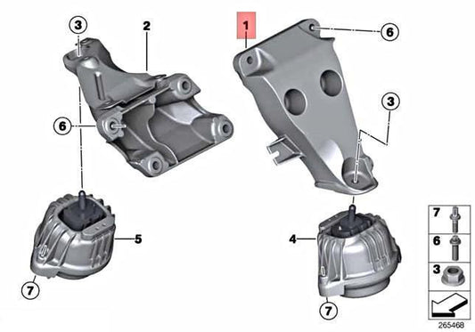 ya 1 8.5.2 left engine support bracket suitable for X3 F22 F23 F25 F26 F30 2116784823