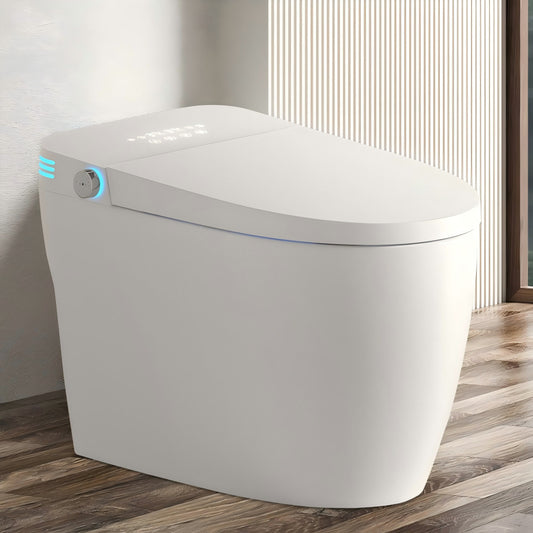 ya 28 Tankless White One-piece Smart Toilet w/Built-In Bidet Auto Flush, Heated Seat