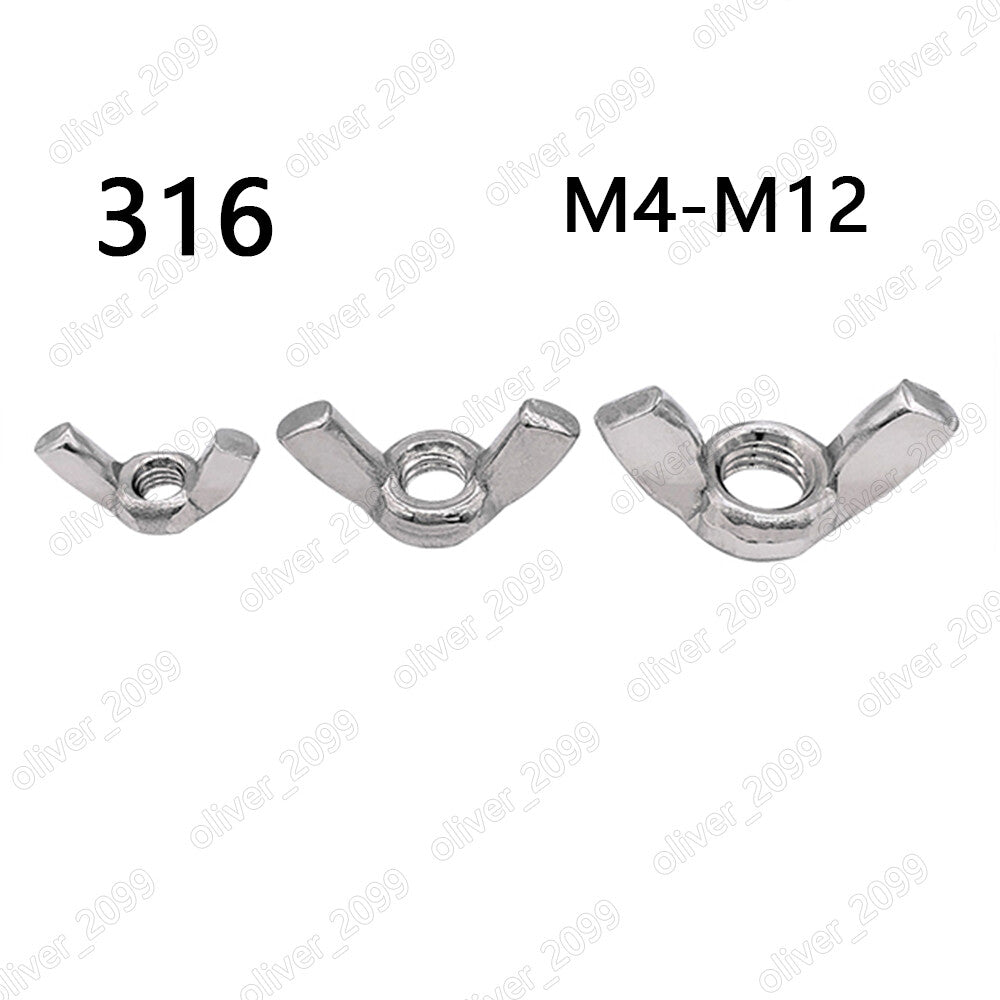316 Stainless Steel Wing Thumb Nuts Wing Nuts M4 M5 M6 M8 M10 M12