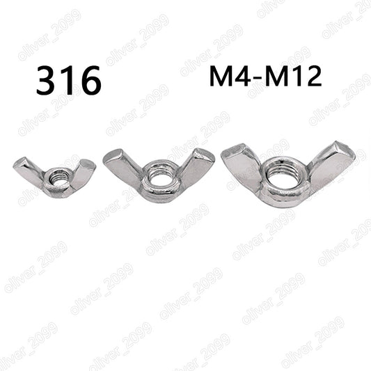 316 Stainless Steel Wing Thumb Nuts Wing Nuts M4 M5 M6 M8 M10 M12