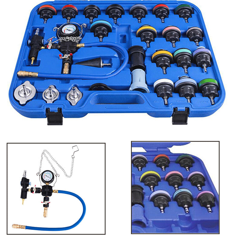 ya 14 28Pcs Universal Radiator Pressure Tester Vacuum Type Cooling System Test Deto