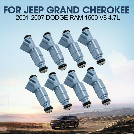 ya 1 8.5.2 Fuel Injectors Gas Set Of 8 for Jeep Grand Cherokee 2001-07 for Dodge for Ram 1500 V8