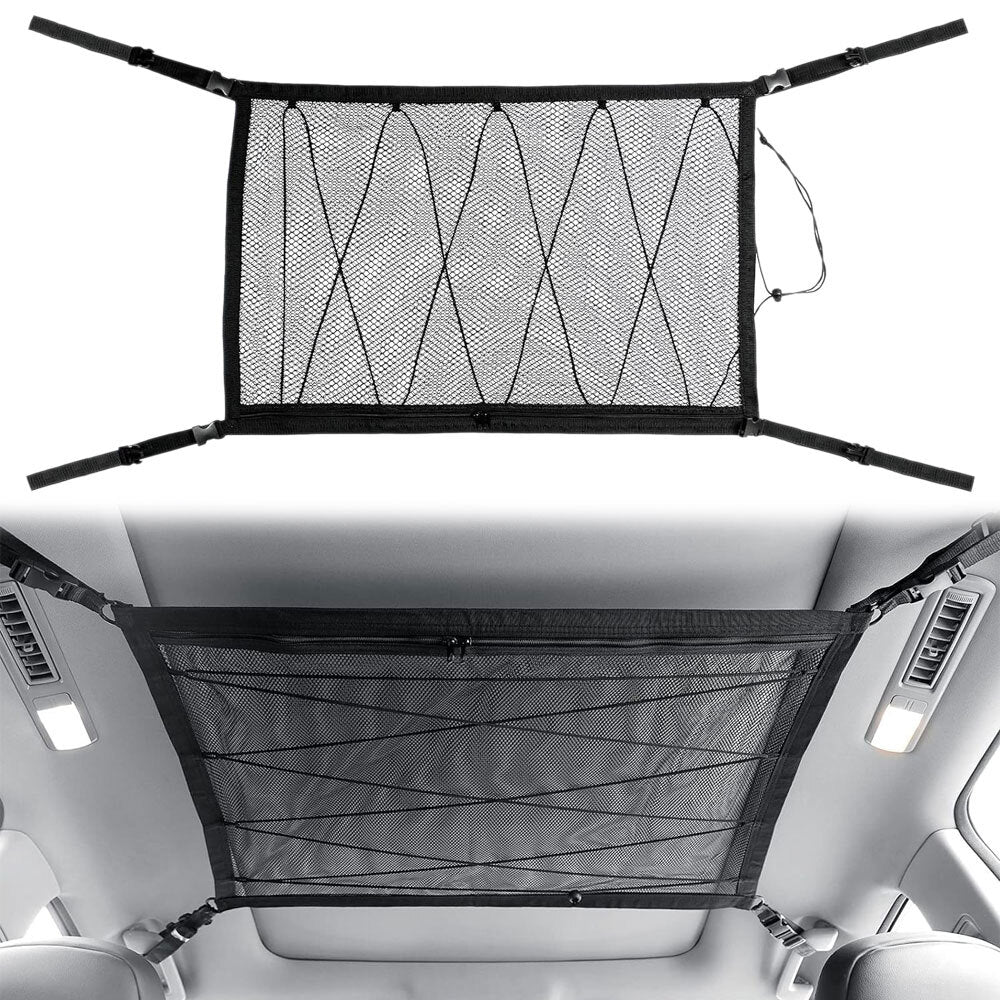 ya 5 6.16.2 for Volvo Car Ceiling Storage Bag Double-Layer Mesh Universal Cargo Net Travel