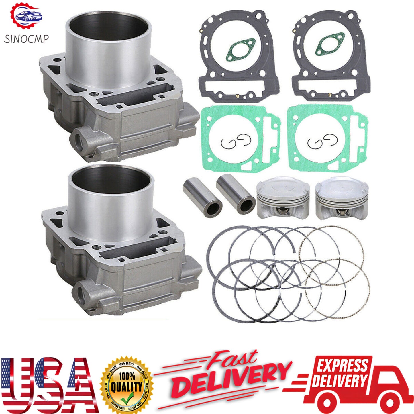 ya 27 7.2 2 Gasket kit 2 CylindersPiston For Can-Am BRP Commander Maverick Outlander 1000