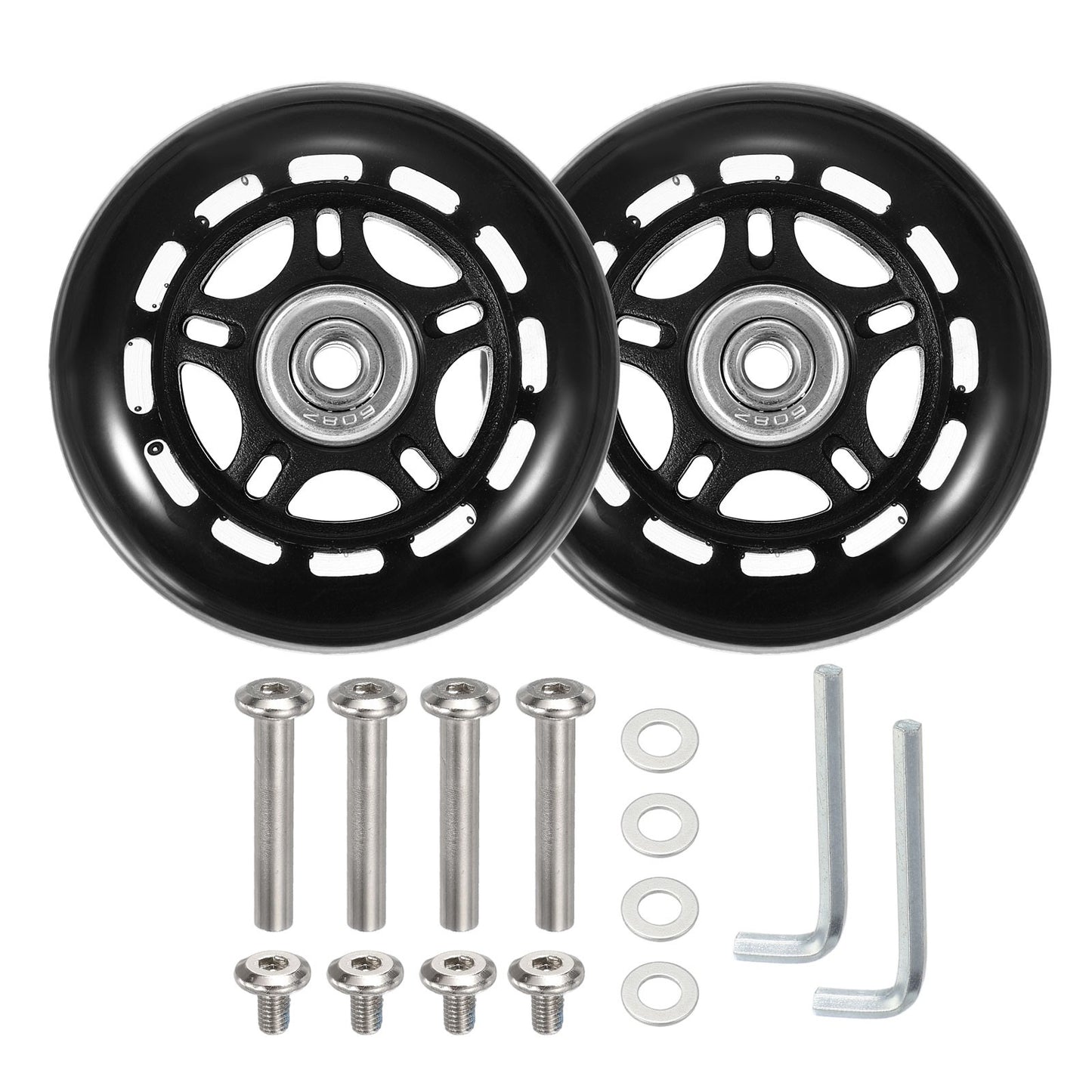 ya 12 5.21 2 Set Luggage Suitcase Wheels Replacement Rubber Swivel Caster Wheels 75x24mm