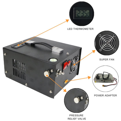 ya 14 Factory Dit 12V/110V/220V Portable 4500psi 300 bar Pcp Pump Mini Car Pump