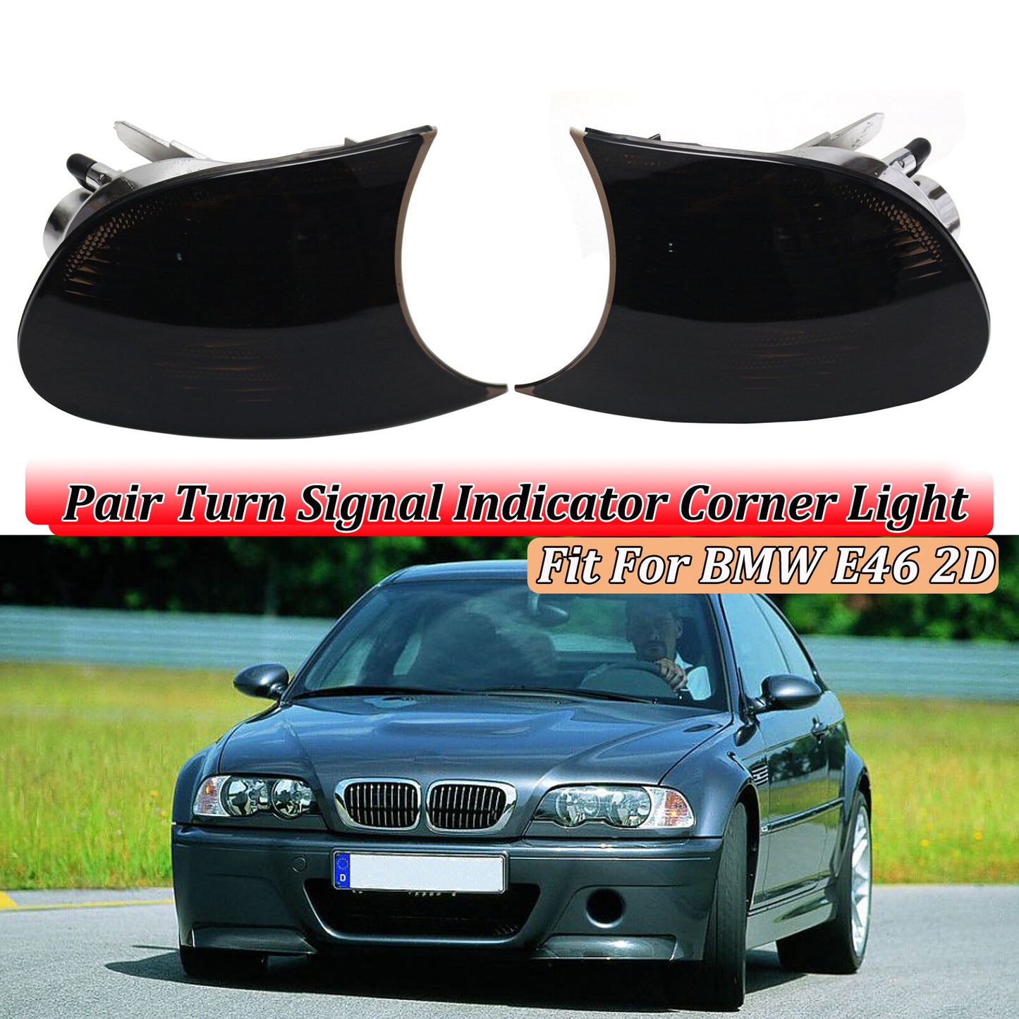 ya 3 6.25.3 Turn Signal Corner Light Lamp for BMW 3 Series E46 2-Door 1998-2001 Coupe/Cabrio