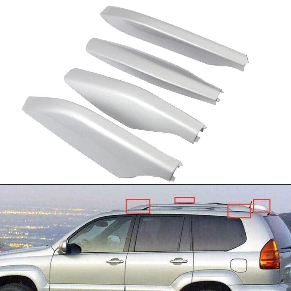ya 5 8.7 for for Lexus GX470 2003 - 2009-4pcs Silver Roof Rack Rail End Cover Replace Shells