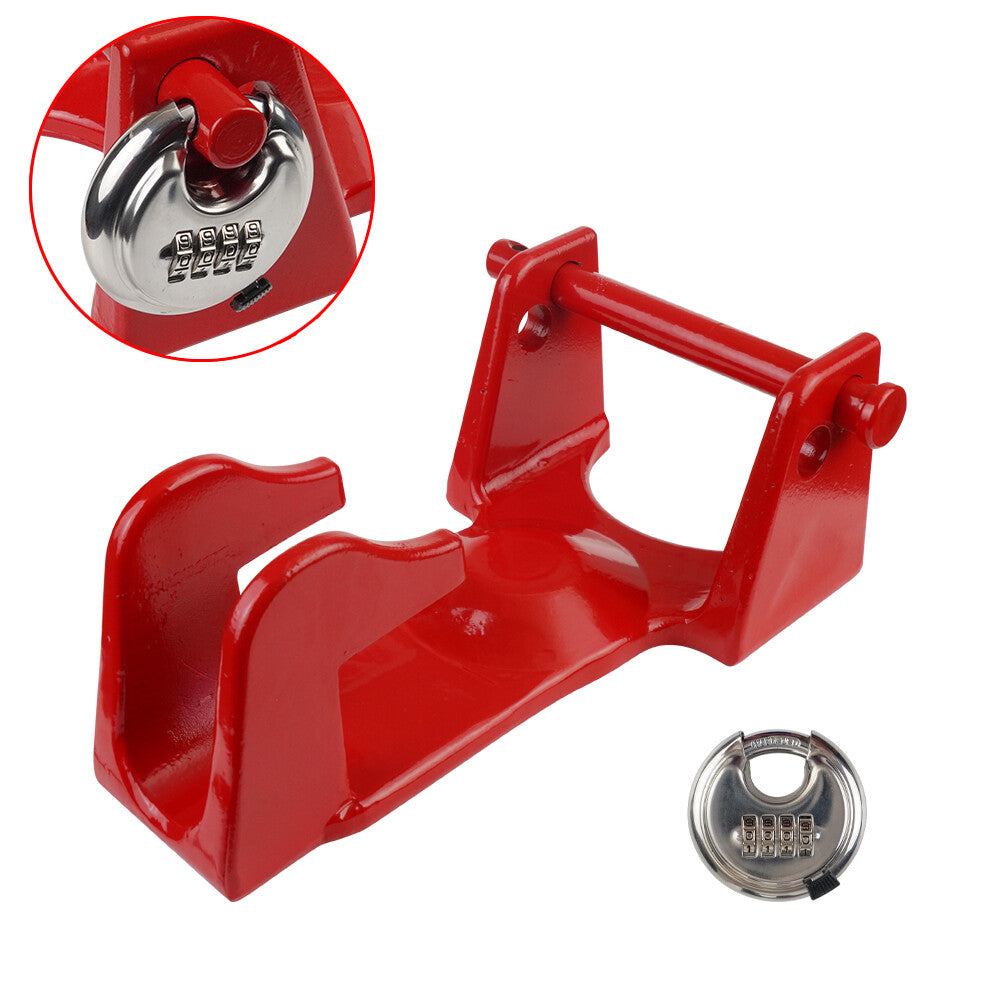 ya 2 6.26.2 TL-50 Gooseneck Hitch Lock W/Combination Lock RVs Livestock Hauler Trailer Red