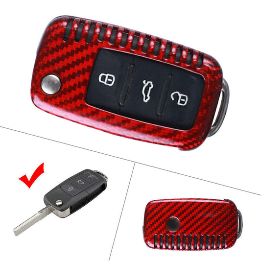 ya 10 5.28 Red Carbon Fiber Remote Key Shell Cover Case Fit for VW for Golf R32 for JETTA Rabbit