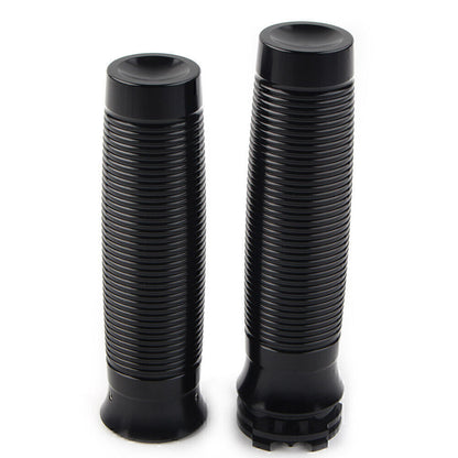 ya 5 8.7 1'' Motorcycle Black 25mm Handlebar Hand Grips Fit for Harley Bobber Chopper Pair mo