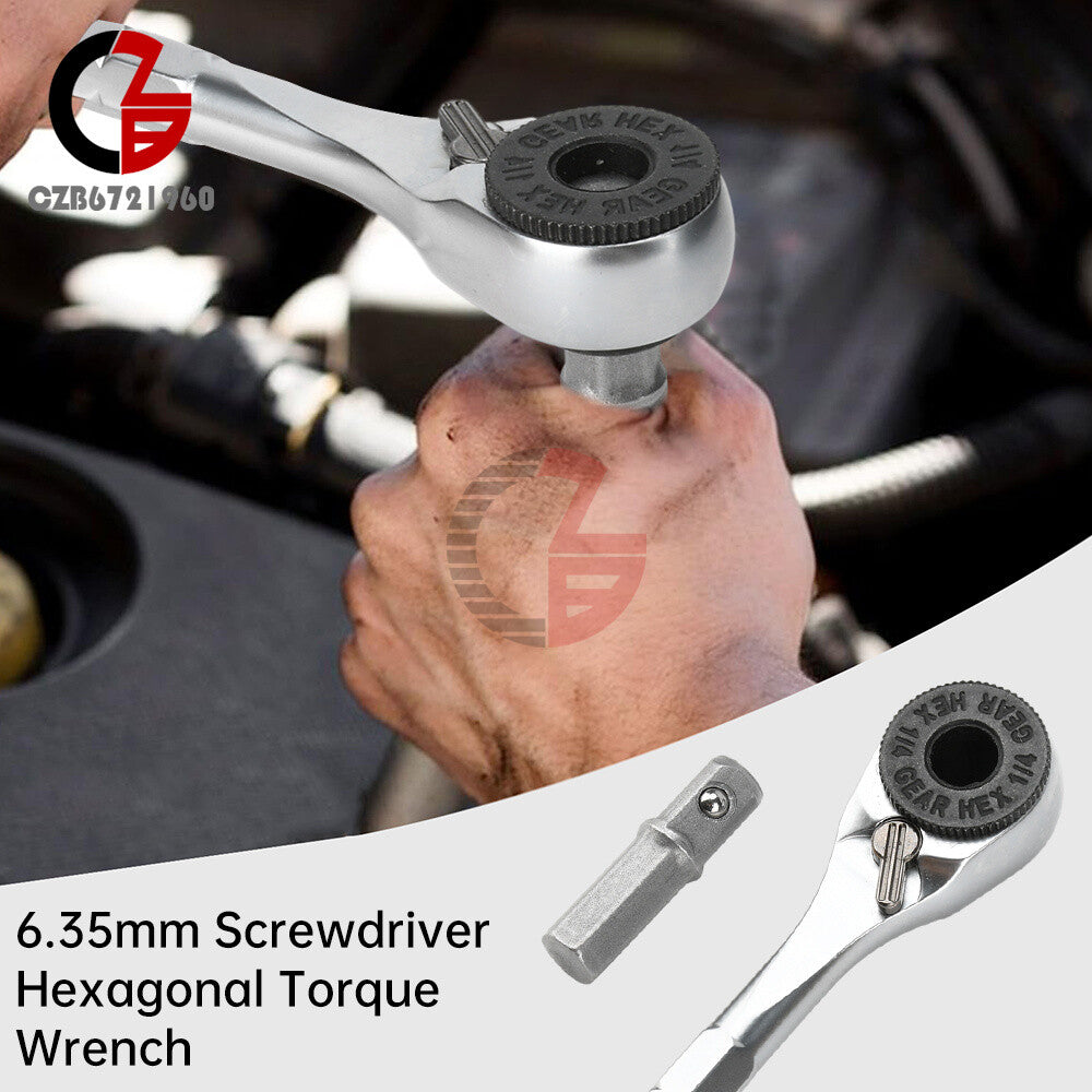 ya 26 1/4 Ratchet Spanner Ratchet Wrench Spanner 6.35mm Screwdriver Hex Torque Wrench
