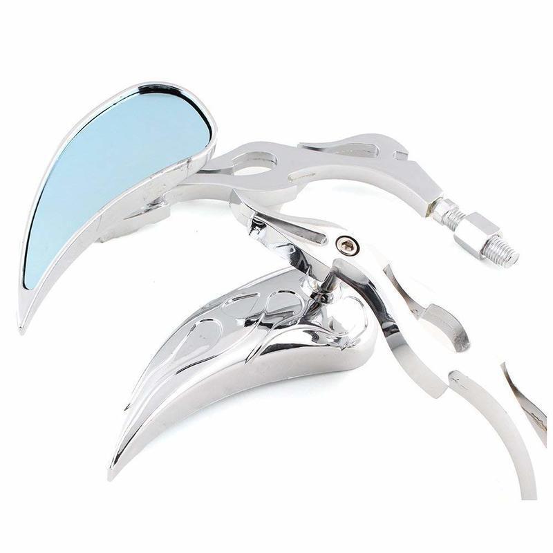 ya 4 6.21 Motorcycle Rearview Side Mirrors Left & Right for Kawasaki Vulcan 800 900 Chrome