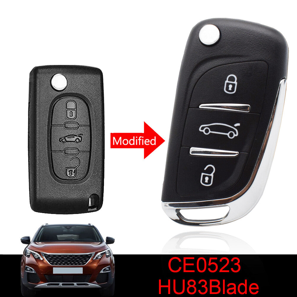 ya 5 6.16 Car Key Shell Case Fob Upgrade HU83 Blade for Citroen C2 C3 C4 for Peugeot 207 307