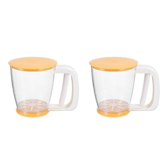 ya 1 7.4 Set of 2 Handheld Flour Sieve Fine Sifter Baking Sifters with Handle