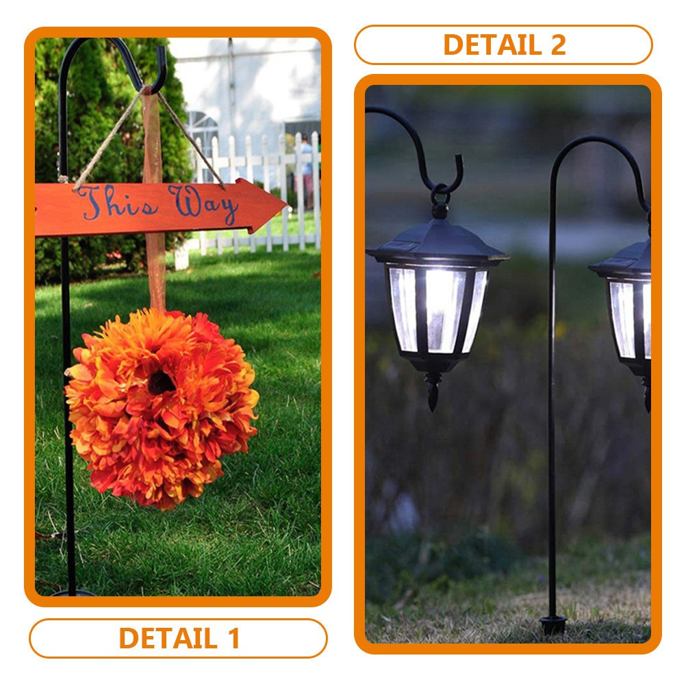 ya 14 6 Pcs Shepherd Hooks Iron Garden Stakes Outdoor Hooks for Hanging Solar Lights