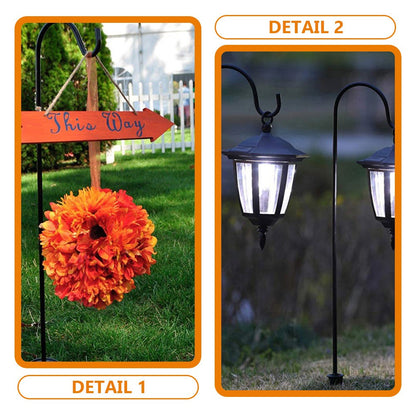 ya 14 6 Pcs Shepherd Hooks Iron Garden Stakes Outdoor Hooks for Hanging Solar Lights