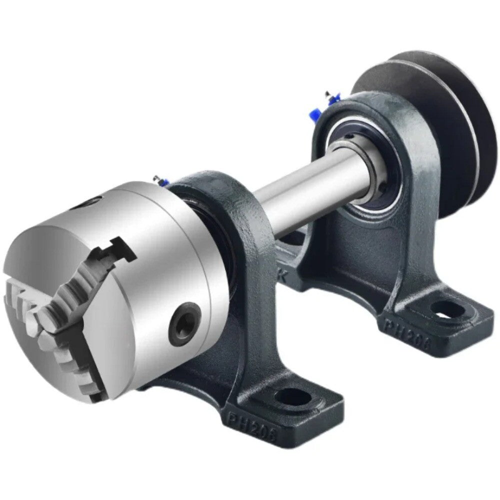 Woodworking Lathe Spindle with Flange Three-jaw Four-jaw Chuck Tailstock Simple