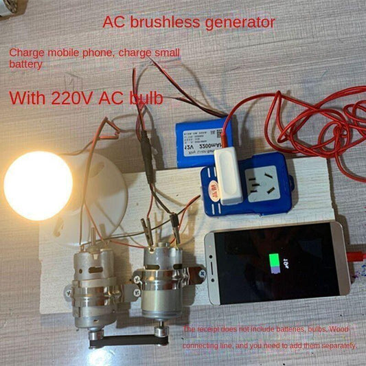 Double Bearing Silent Brushless Generator Alternator Model DIY 775 Motor