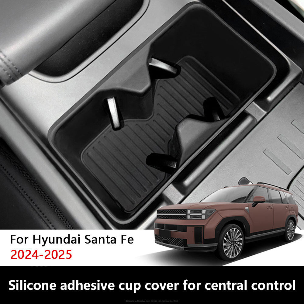 ya 2 6.26 For 2024-2025 for Hyundai Santa Fe Center Cup Holder Insert Cover Mat Cushion Guard
