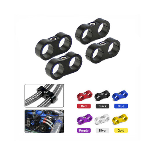 ya 2 7.16 4-8Pcs AN6 Hose Separator Clamp Fitting Connector Oil Fuel Hose Line Adapter