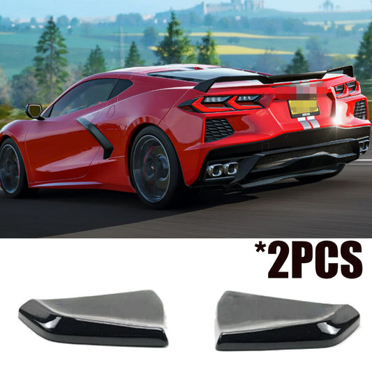 ya 11 10.28 Gloss Rear Bumper Side Corner Splitters Aprons for Corvette C7 Stingray 14-