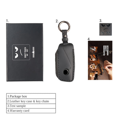 ya 5 8.7 Leather Remote Key Ring Cover Protect 3 Button for BMW Ix X7 I7 XM 2023 2024