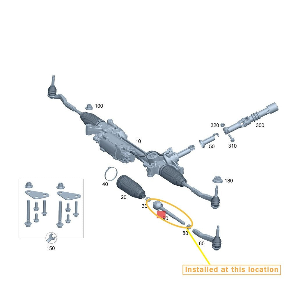 ya 5 8.7 Suitable for Mercedes-benz C200 C300 inner rod ball joint OE: 2064606900
