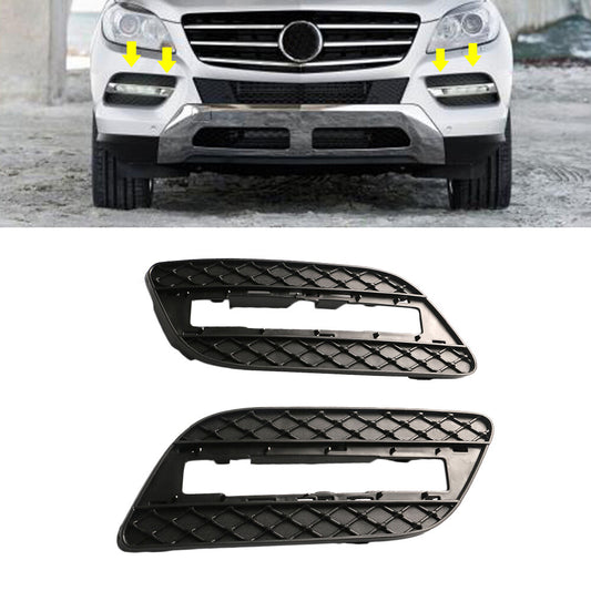 ya 27 6.18.2 2Pcs Front Bumper Fog Light Grille Cover Left & Right for 2012-15 for Mercedes ML350