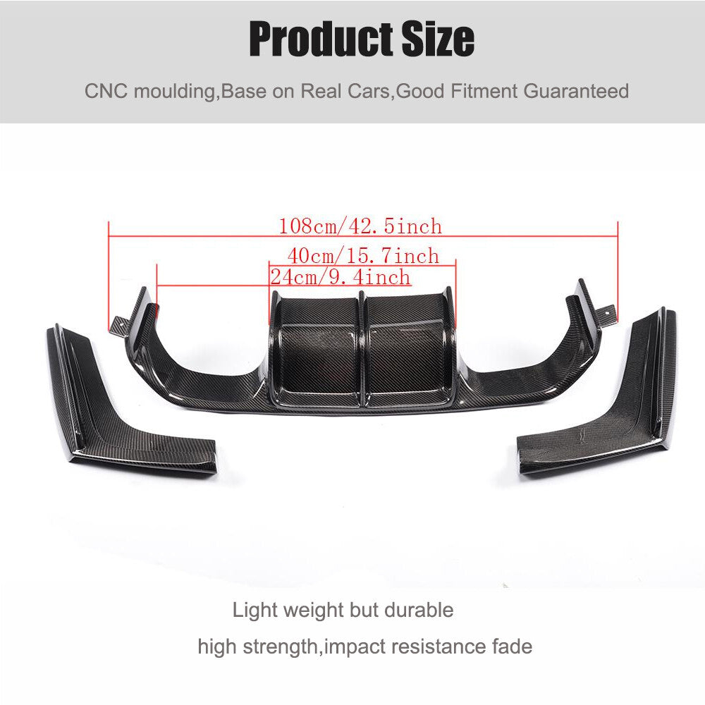 ya 10 10.28 Real Carbon Fiber for F80 M3 F82 F83 M4 15-19 Rear Bumper Diffuser Lip Refi