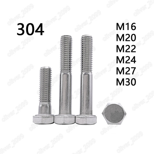 304 Stainless Steel Hexagon Head Bolts Partial Thread DIN931 M16 M20 M22 M24 M30
