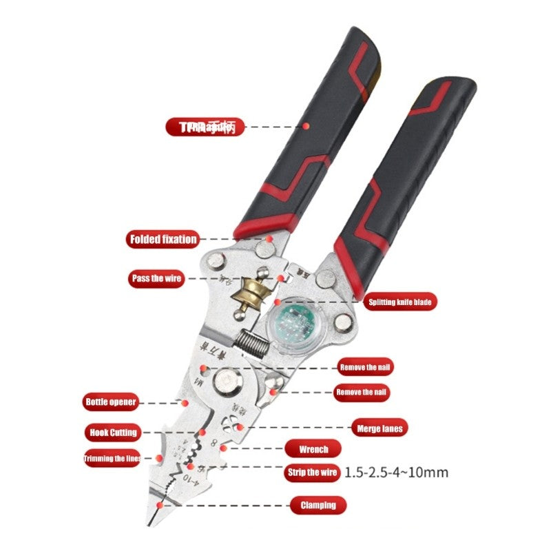 ya 25 Space Saving Electrician Stripper Cutter Featuring Voltage Detion And All