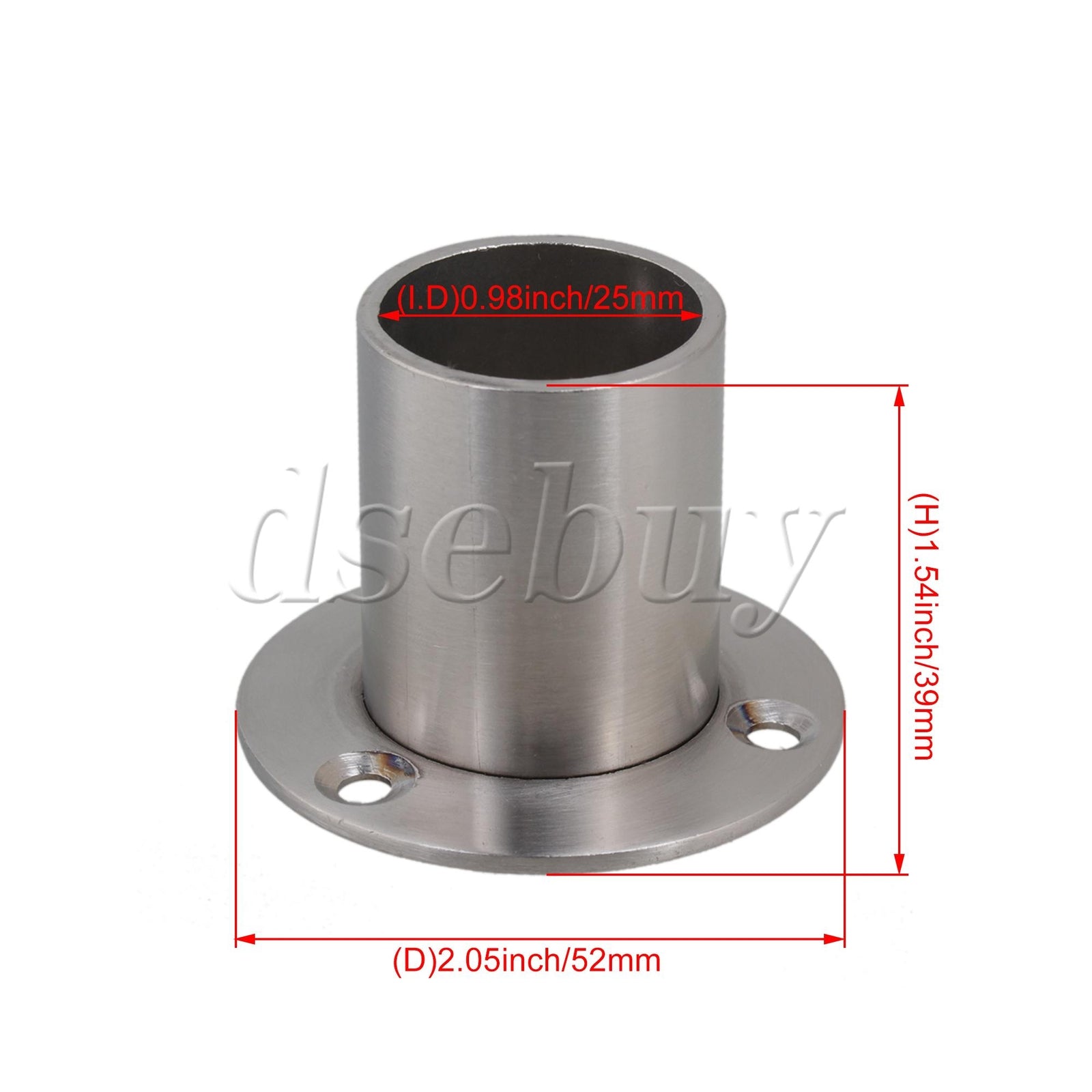 ya 26 6pcs Stainless Steel Closet Rod Flange Socket Flange Socket Holder Silver