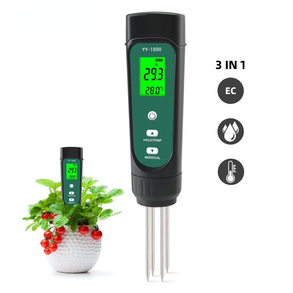 ya 26 YY-1000 3 In 1 Soil EC Temperature Meter Moisture Tester Potted Gardening Tool