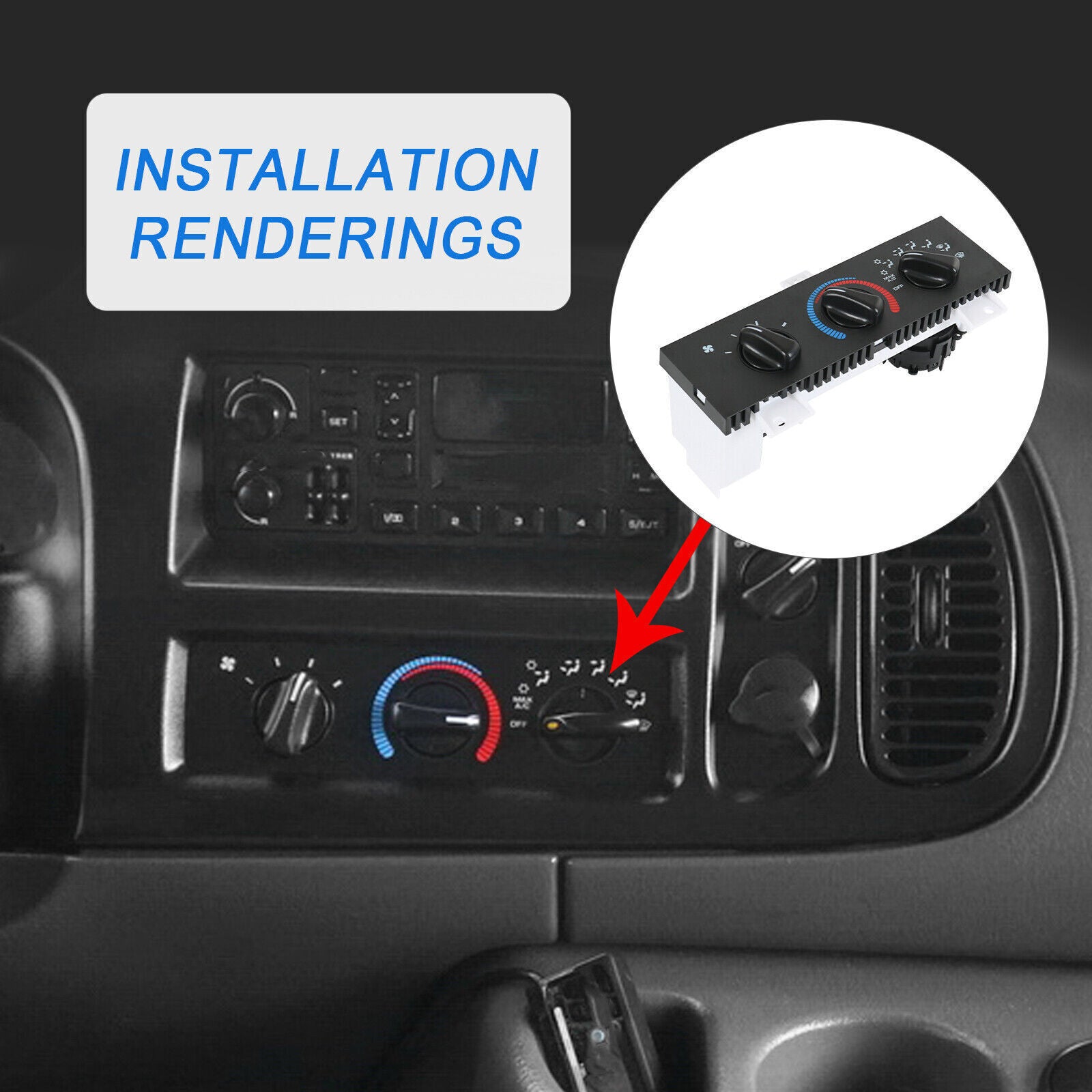 ya 12 5.28 For 1998-2003 for Dodge for Ram Van 1500 2500 3500 Climate Control Heater A/C 55055459AF