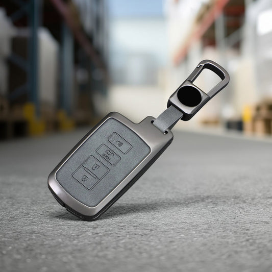 ya 10 5.28 Metal Leather Key Fob Case Cover Keychain for Toyota for Camry for RAV4 Tacoma TundrasSR