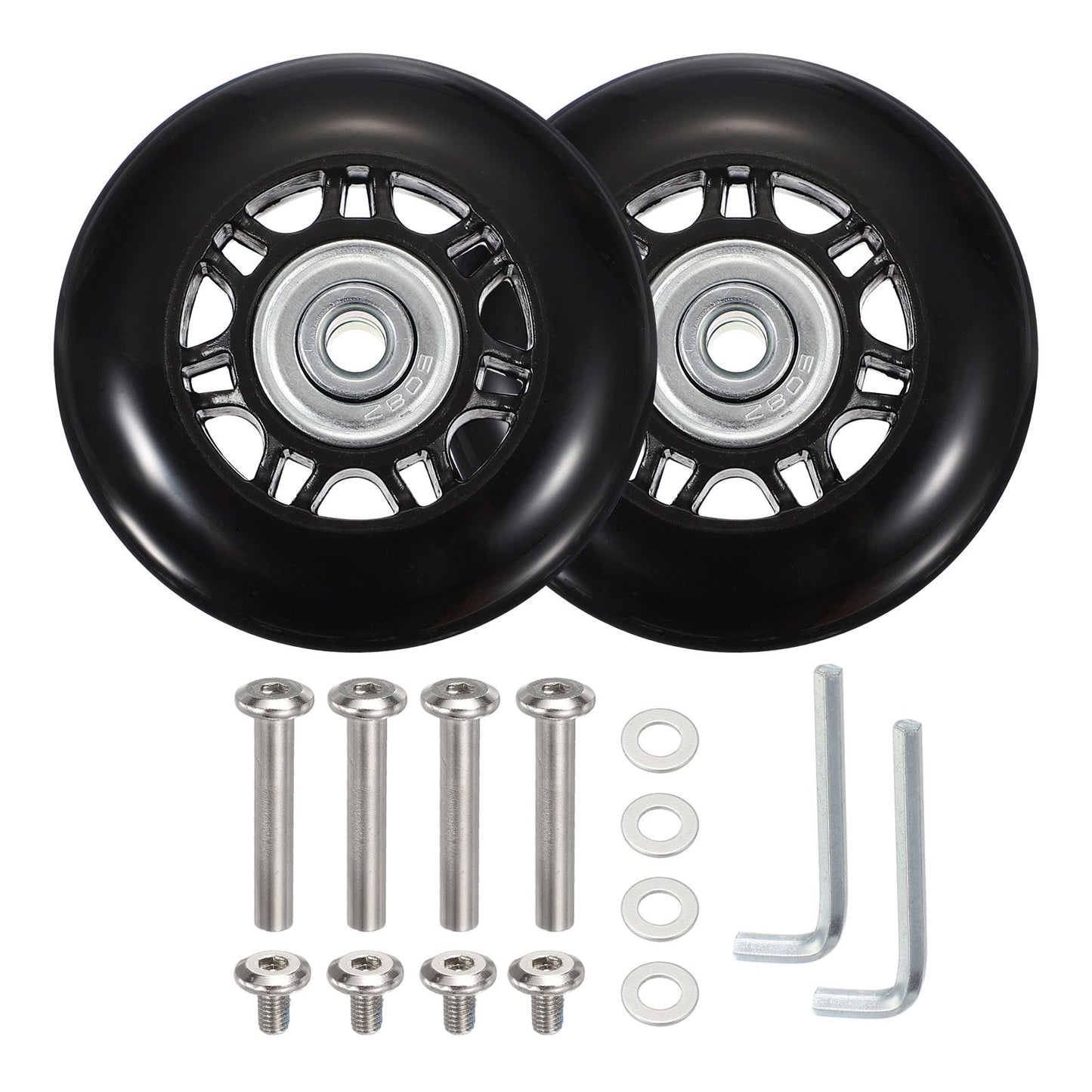 ya 12 5.21 2 Set Luggage Suitcase Wheels Replacement Rubber Swivel Caster Wheels 64x24mm