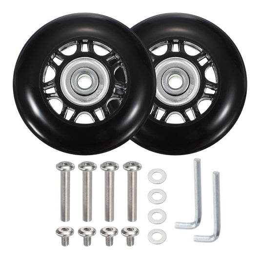 ya 12 5.21 2 Set Luggage Suitcase Wheels Replacement Rubber Swivel Caster Wheels 64x24mm