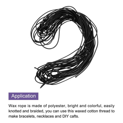 ya 5 8.7 Black 1mm Waxed Cord 11 Yard Wax Bead Thread String for Jewelry Make