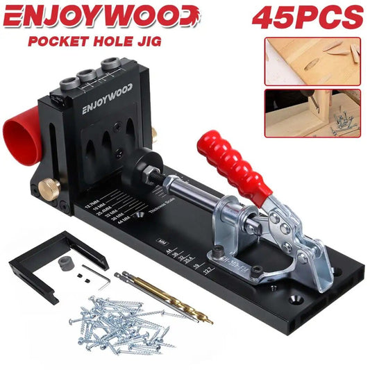 ya 17 Woodworking Inclined Hole Doweling Jig Pocket Hole Jig Kit With 9.5mm Drill Bit