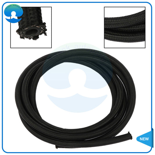 ya 2 7.16 Black Small Engine Hose Universal Braided CPE Oil Fuel Gas Line Hose 10Ft An4