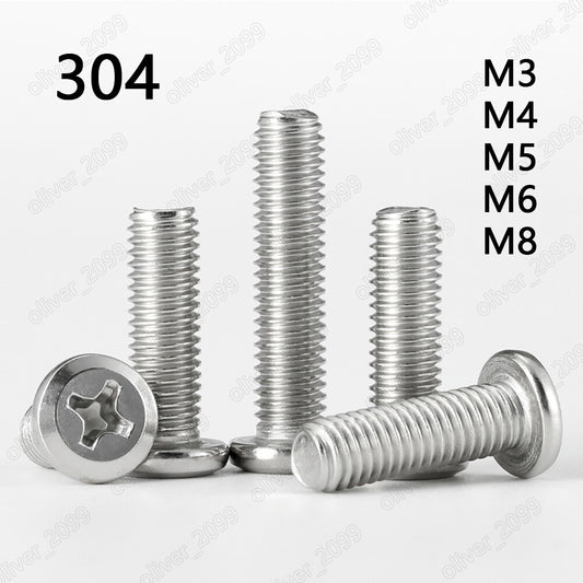 304 Stainless Steel Furniture Connector Bolts Phillips FLAT HEAD Screws M3 M4-M8
