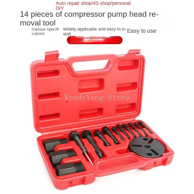 ya 14 14pc/lot Air Condition A/C Compressor Clutch Remover Black Puller Installer Tool