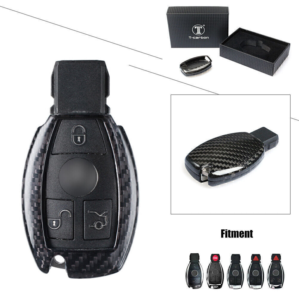 ya 10 5.28 Carbon Fiber Remote Key Fob Shell Cover Case Fit for Mercedes-benz CLA CLS CLK GLK