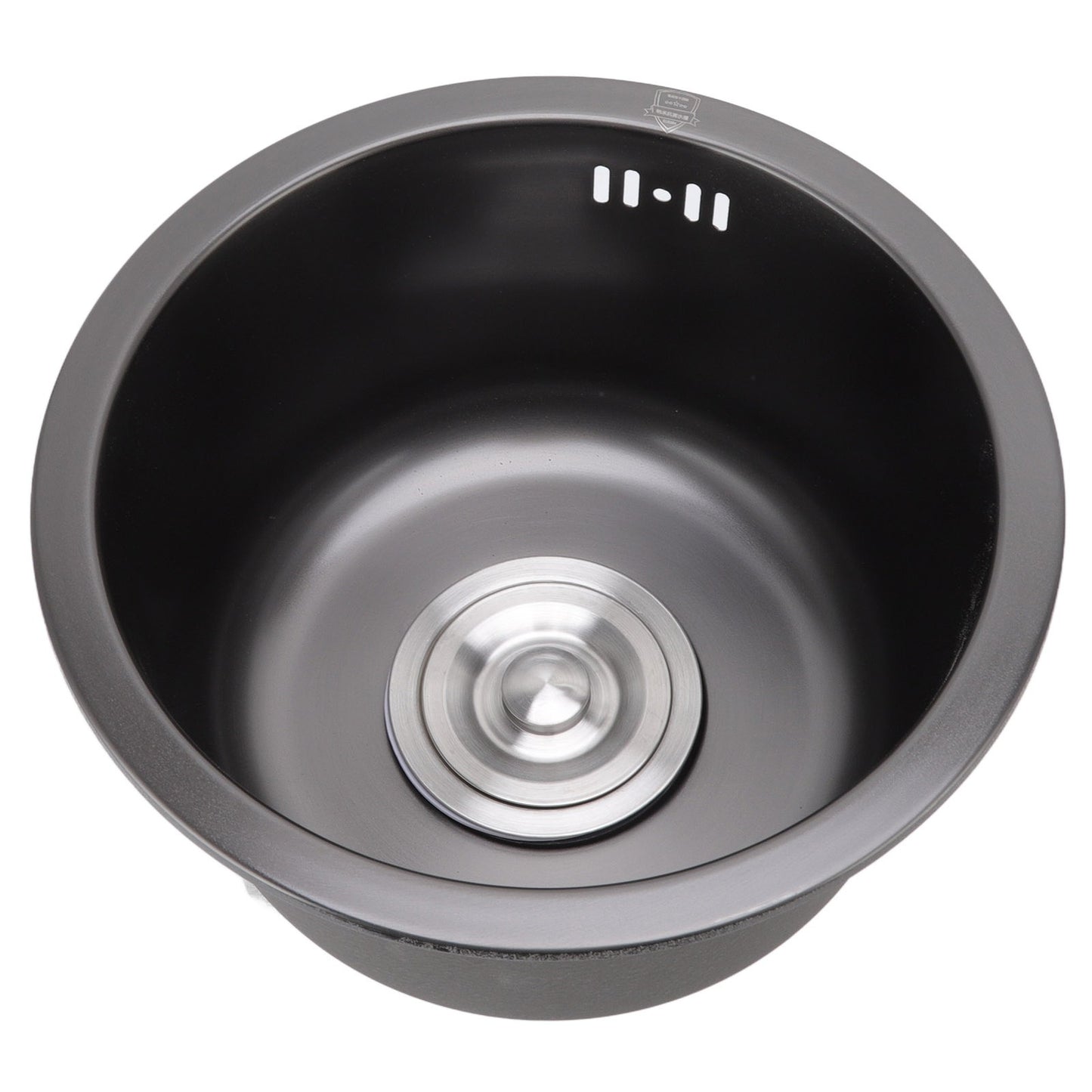 ya 14 Black Round Kitchen Sink Bar Stainless Steel Basin Single Bowl With