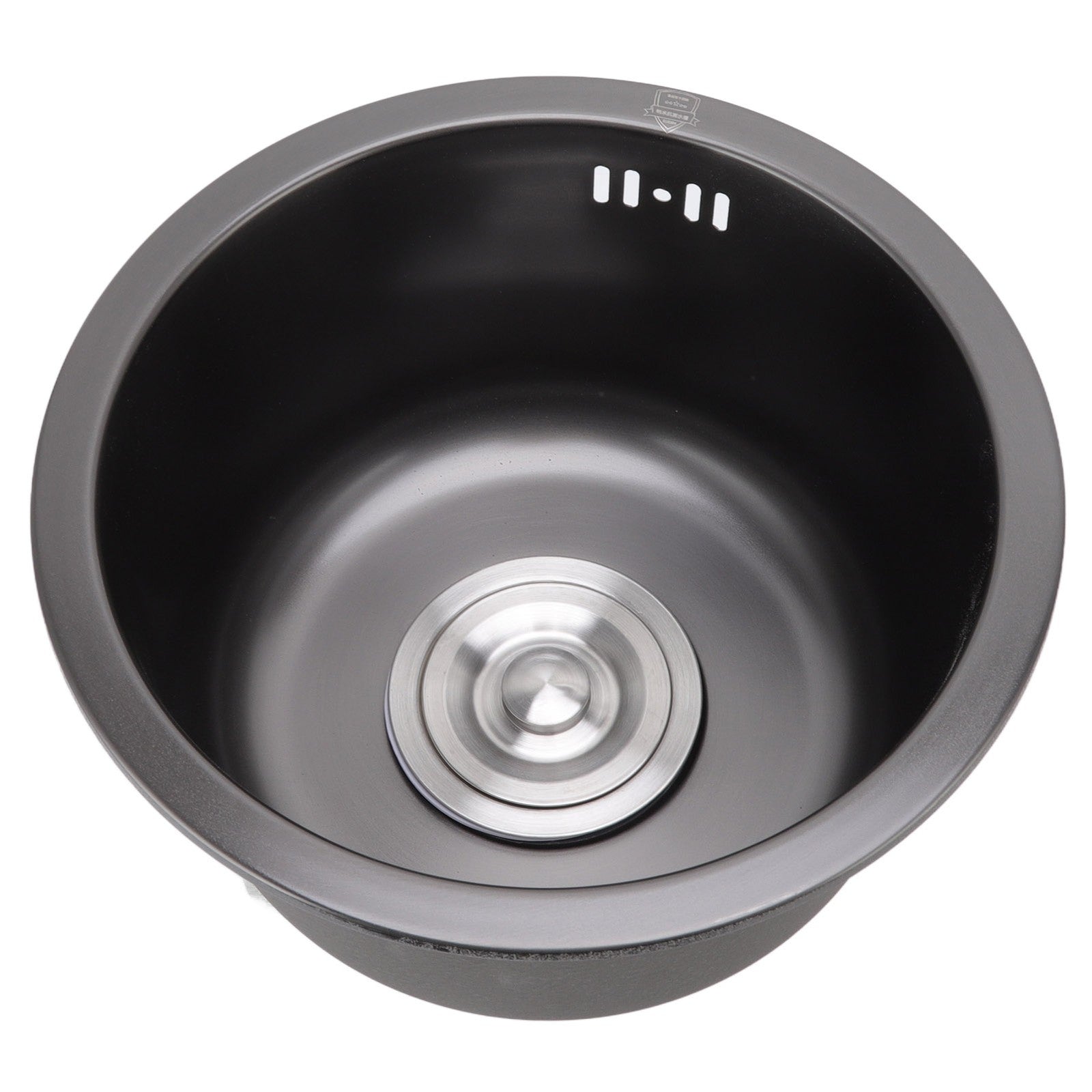 ya 14 Black Round Kitchen Sink Bar Stainless Steel Basin Single Bowl With