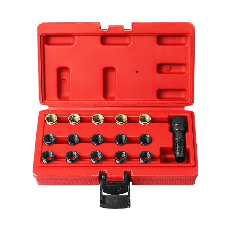 ya 5 8.7 16pc Spark Plug Thread Repair Rethreading Tool Kit M16 Threaded Coil Insert