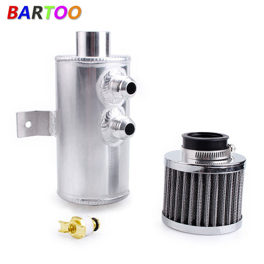 ya 27 6.21 Oil Catch Can Reservoir Tank W/ Breather Filter Baffled Polished Aluminum