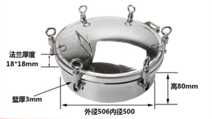 ya 14 500mm Pressure Circular Manhole Tank Round Manway Cover Tank Sanitary Manway BI#