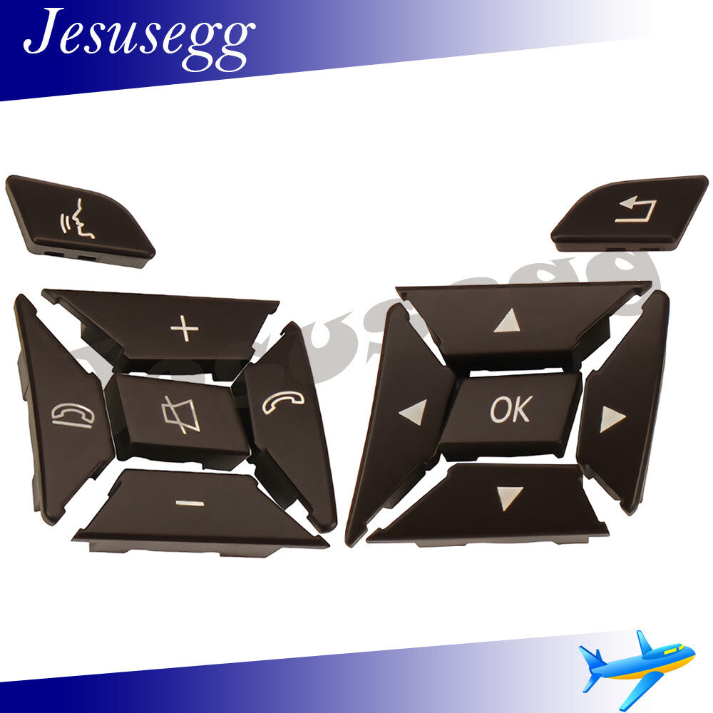 ya 13 LH&RH Steering Wheel Control Menu Switch Button Cover for Mercedes C Class Brown